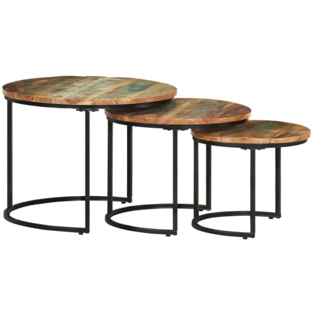 VIDAXL Nesting Tables 3 pcs Solid Reclaimed Wood Vidaxl 8720286668634