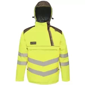 Regatta Mens Tactical Hi Vis Waterproof Reflective Overhead Bomber Jacket (L) (Yellow/Grey) - Yellow/Grey