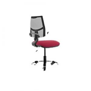 Task Office Chair Eclipse II Lever Mesh Back With Wine Fabric Seat With loop Arms And Hi Rise Draughtsman Kit
