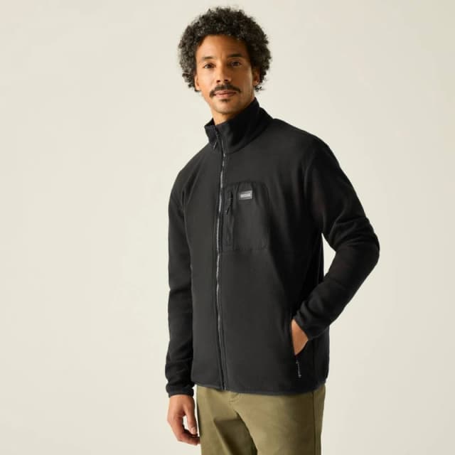 Regatta Mens Frankie Full Zip Fleece in True Black Size: Large True Black Male L