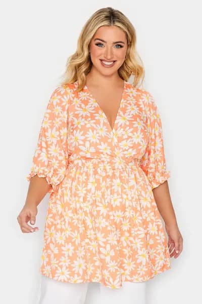Yours Wrap Top Orange