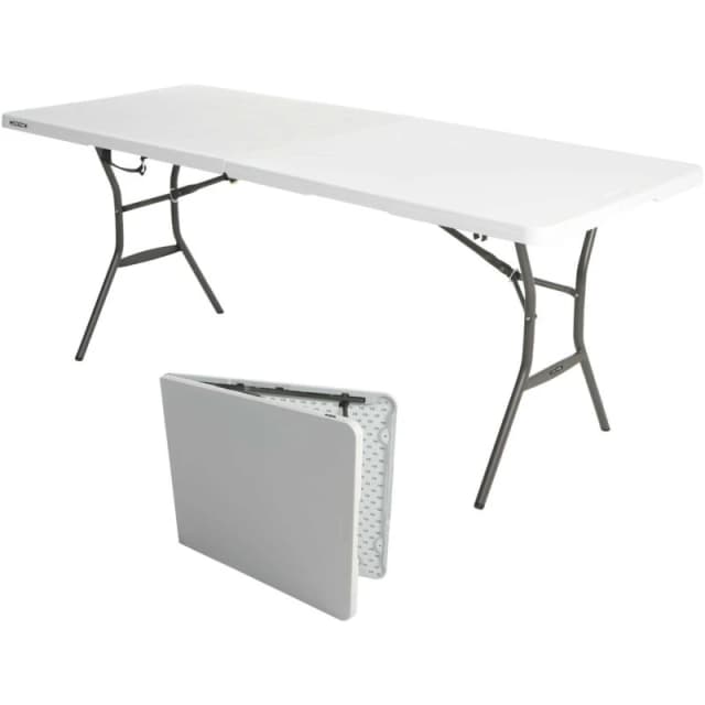 Lifetime 6-Foot Fold-In-Half Table, White 80471