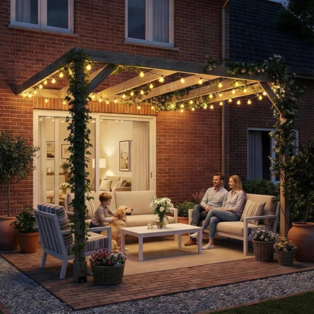 OUTSUNNY Lean-To Wooden Pergola Kit, Grape Trellis with Stable Structure in Light Brown Size: 240 Light Brown Unisex 240