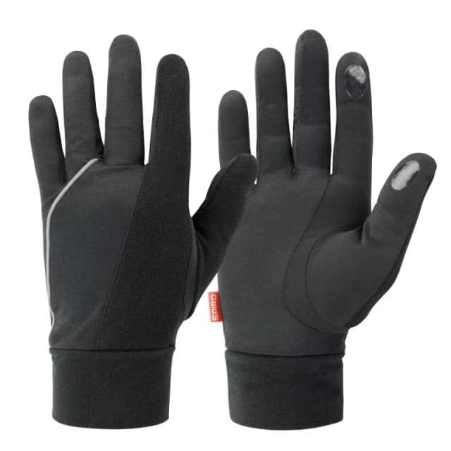 Spiro Mens Elite Running Gloves in Black Size: Large Black Male L