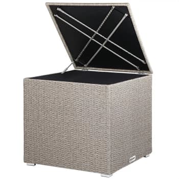 Casaria - Polyrattan Support Box, Square, 75x75x70cm, Black, Brown, Cream, Grey Cream