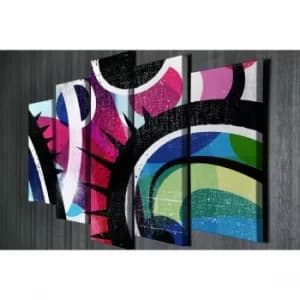 BC010 Multicolor Decorative Canvas Painting (5 Pieces)