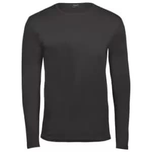Tee Jays Mens Interlock Long Sleeve T-Shirt (M) (Dark Grey)