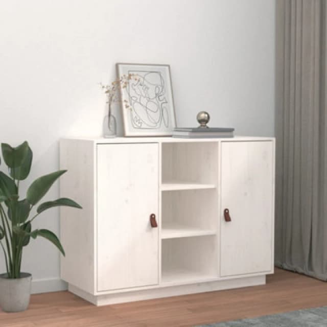 Vidaxl Sideboard White 100X40X75cm Solid Wood Pine, White 820133