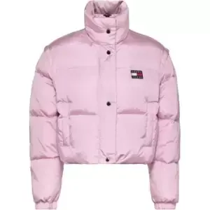 Tommy Jeans Badge Crop Vest Down Puffer - Pink