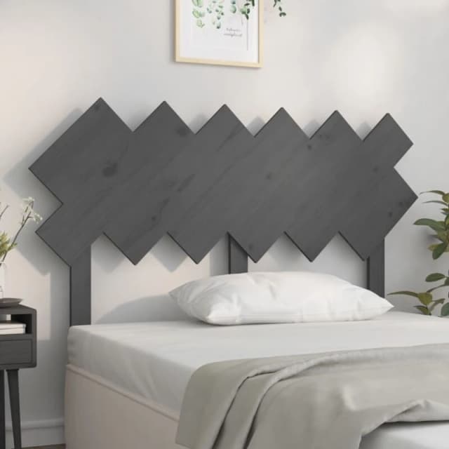 Vidaxl Bed Headboard Grey 132X3X81cm Solid Wood Pine, Grey 819217
