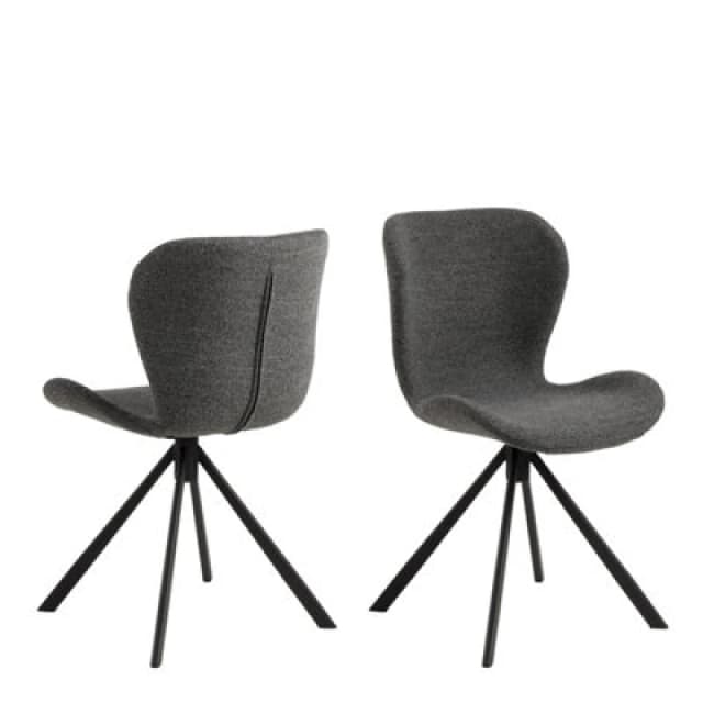 Furniture To Go Batilda Swivel Dining chairs in Grey Fabic Set of 2 Grey Unisex