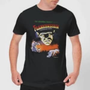Universal Monsters Frankenstein Vintage Poster Mens T-Shirt - Black