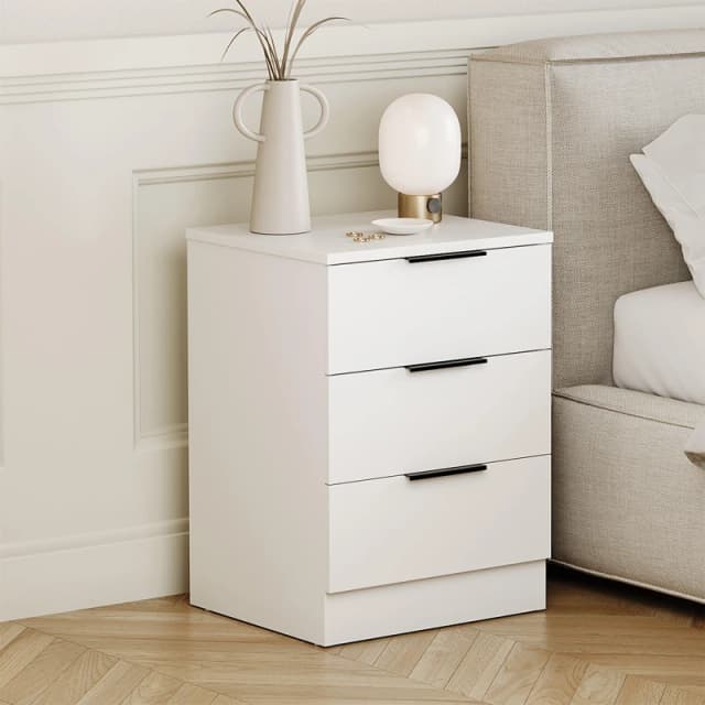 Lassic Trega 3 Drawer Bedside Chest White unisex 3 Drawer