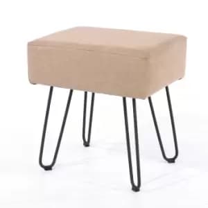 Core Products Sand Fabric Rectangular Stool With Black Metal Legs