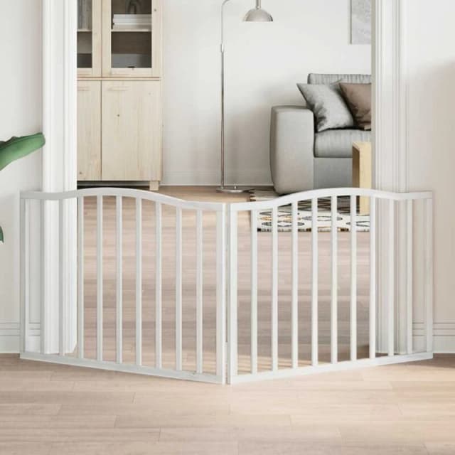 vidaXL Dog Gate Foldable 2 Panels White 160cm Poplar Wood, White 352216