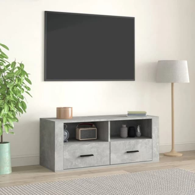 Vidaxl TV Cabinet Concrete Grey 100X35X40 Cm Engineered Wood, Grey 816812