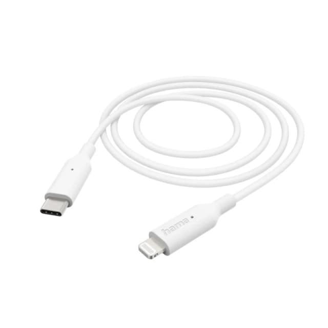 Hama Hama USB charging cable USB 2.0 Apple Lightning plug, USB-C plug 1m White 00201598 00201598
