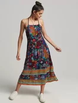 Superdry Vintage Cami Maxi Dress - Multi, Size 12, Women