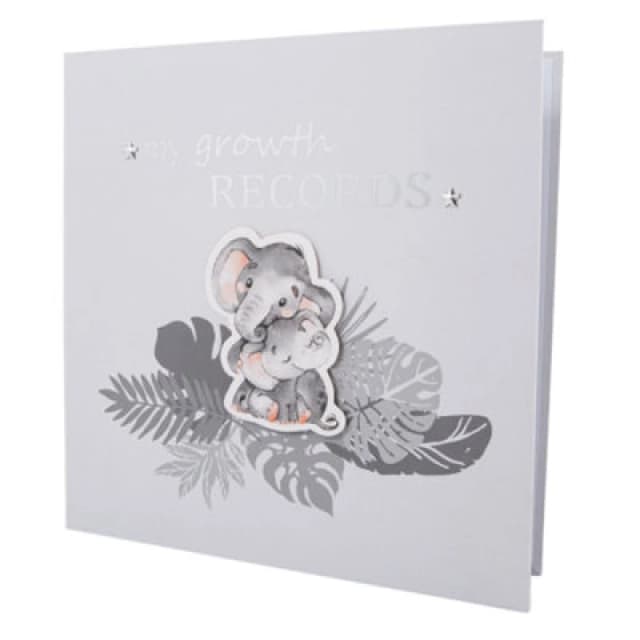 Happy Homewares Elephant Themed Cute Baby Growth Records Book With 32 Pages To Personalise