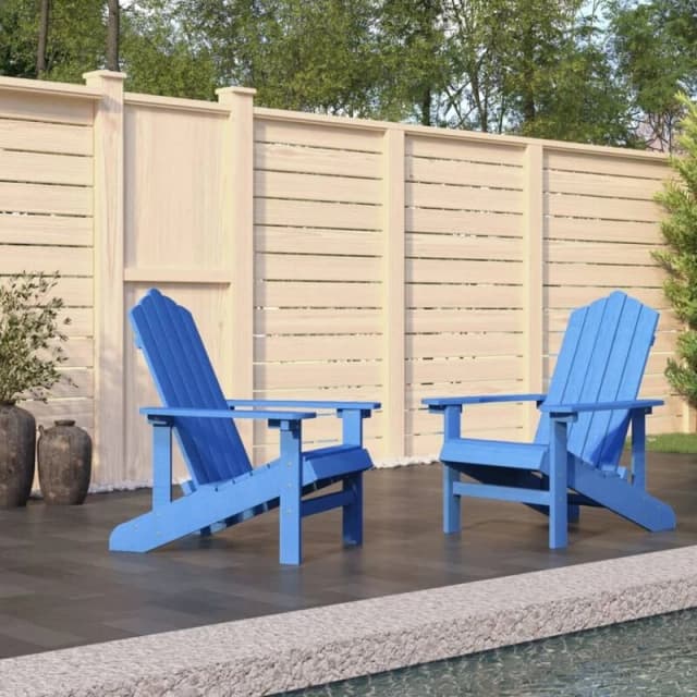 VIDAXL Garden Adirondack Chairs 2 pcs hdpe Aqua Blue Vidaxl 3095695