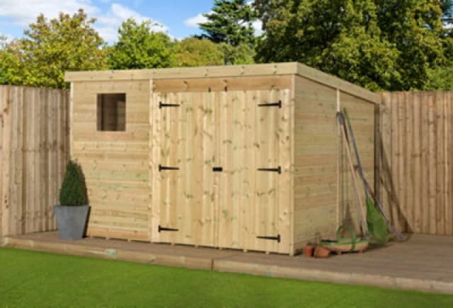 Empire Sheds Empire 4000 Pent 10X7 Double Door Right Windows