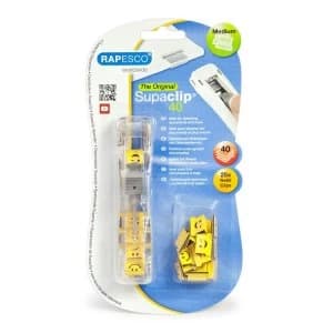 Rapesco Supaclip 40 See Thru Dispenser & 25 Emji Clips