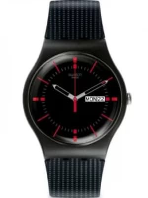 Swatch Unisex Gaet Black Rubber Strap Watch SUOB714