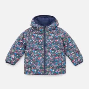Joules Kids Switch It Reversible Puffa Jacket - Bluernbow - 3 Years