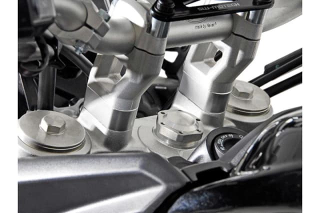 LEH.11.039.10000/S - LEH.11.039.10000/S - SW Motech 1 System 0mm Handlebar Riser - Triumph Tiger Explorer XRX 2015-2020 - Silver Powder-Coated LEH.11.