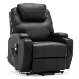 Cinemo Heated Massage Dual Motor Rise Recliner - Black
