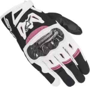 Alpinestars Stella SMX-2 Air Carbon V2 Ladies Motorcycle Gloves, black-white-purple, Size L for Women, black-white-purple, Size L for Women