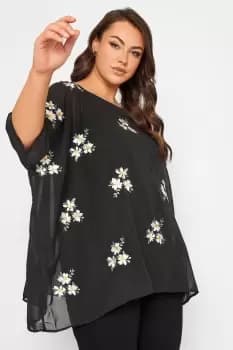 Embroidered Cape Top