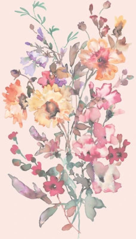 As Creation Bricoflor Non-Woven Wallpaper, Floral Wallpaper Multicoloured, Pink - 8,80 X 0,53 M