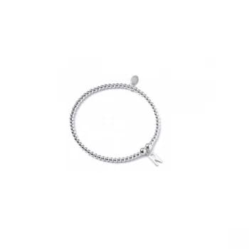 Initial N Charm with Sterling Silver Ball Bead Bracelet