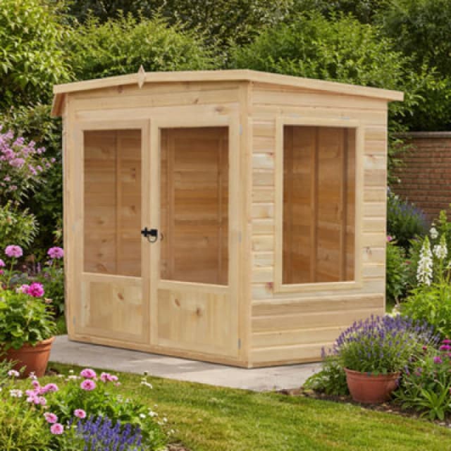 Shire Premium Corner Summerhouse, Ramsey 8X8 With Double Doors And Opening Windows