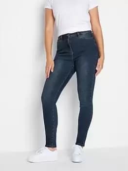 Long Tall Sally Washed Blue Ava Skinny Jean 34in, Blue, Size 8, Length 34, Women