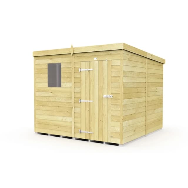 Buttercup Farm 7 x 8 Feet Pent Shed - Single Door W/ Windows - L231 x W214 x H201cm in Brown Brown Unisex