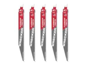 Milwaukee 48005542 230mm x 6Tpi Wrecker Reciprocating Saw Blade 5pk
