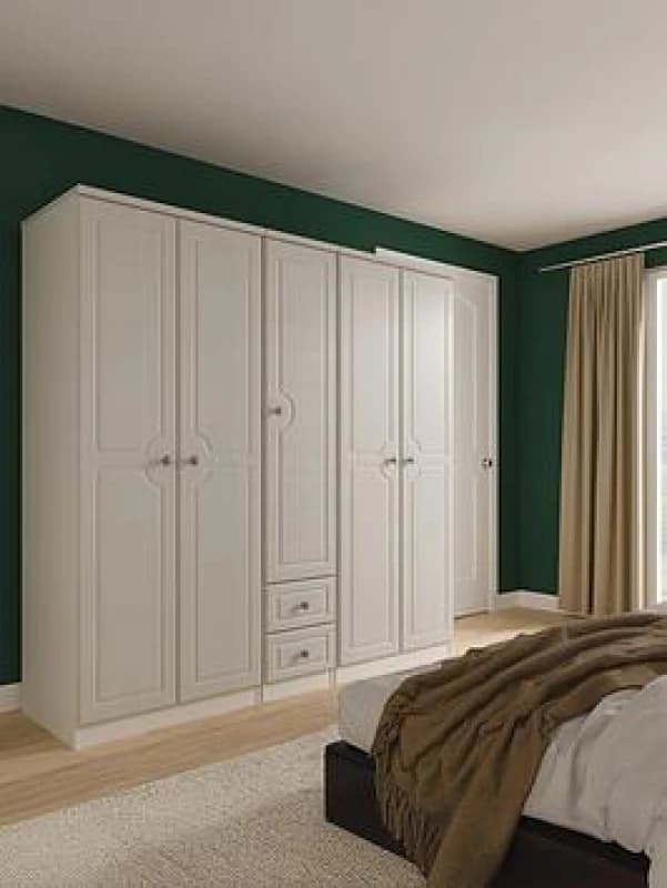 Welcome Furniture Ltd Pembroke 5 Door 2 Drawer Wardrobe in Grey Ash - Ready Assembled, Grey PEM186GA
