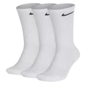 Nike Unisex Adult Cushioned Crew Socks (Pack of 3) (L) (White/Black)