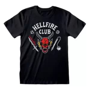 Stranger Things T-Shirt Hellfire Club Logo Black Size L