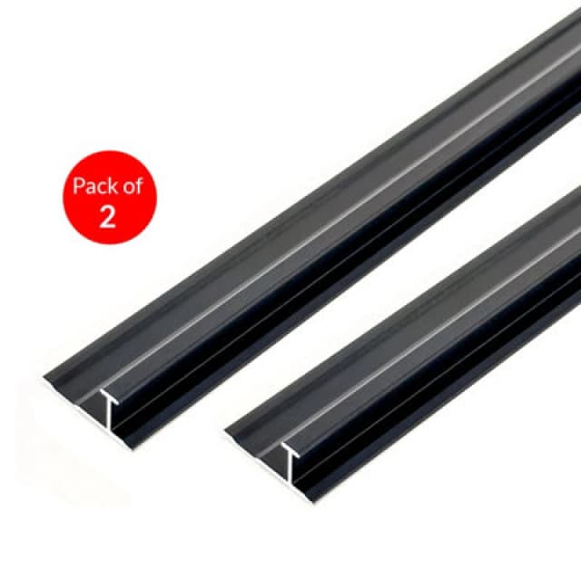 Ener-J Aluminium Invisible Line Trims For 4mm Spc Wall Panels, Black Size: 25 X 4.5 X 3000 mm (Pack Of 2)