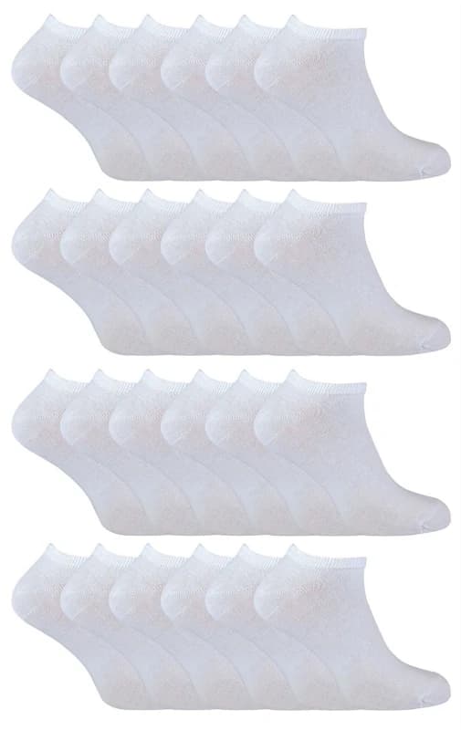 Sock Snob Sock Snob Men 24 Pack Multipack Cotton Trainer Socks in White Size: 12-14 White 12-14 Male 5060910924402