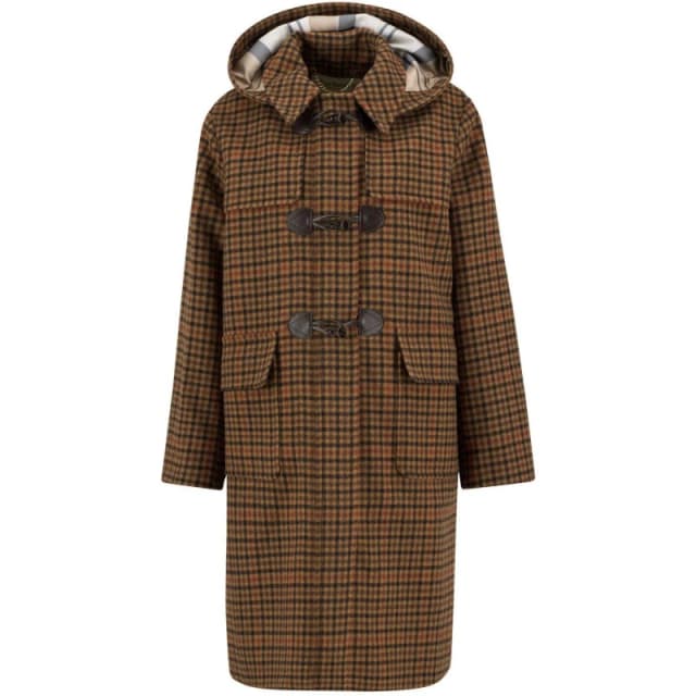 Barbour Womens B.Li Melody Check Duffle Coat Br/Check/Trtn female 8 (XS)