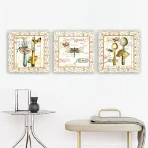 pmdr42 Multicolor Decorative Canvas Painting (3 Pieces)