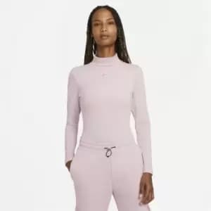 Nike Swoosh Long Sleeve Mock T Shirt Ladies - White