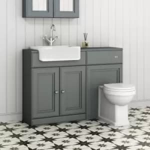 1200mm Dark Grey Toilet and Sink Unit with Traditional Toilet - Westbury