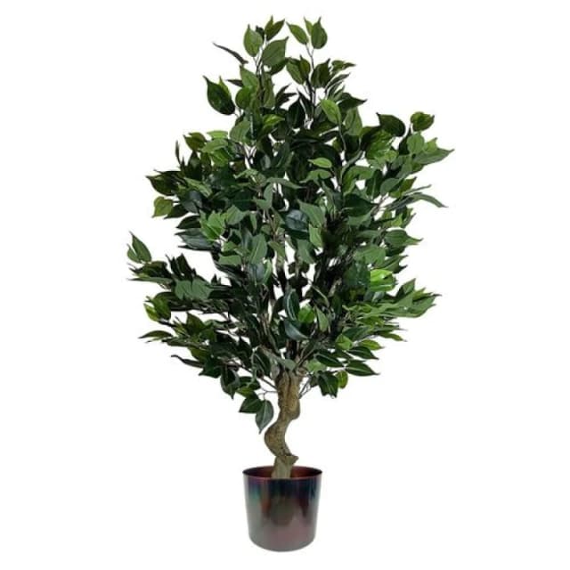 Leaf 100cm Leaf Realistic Artificial Ficus Tree / Plant Bush Ficus Multicolour Planter