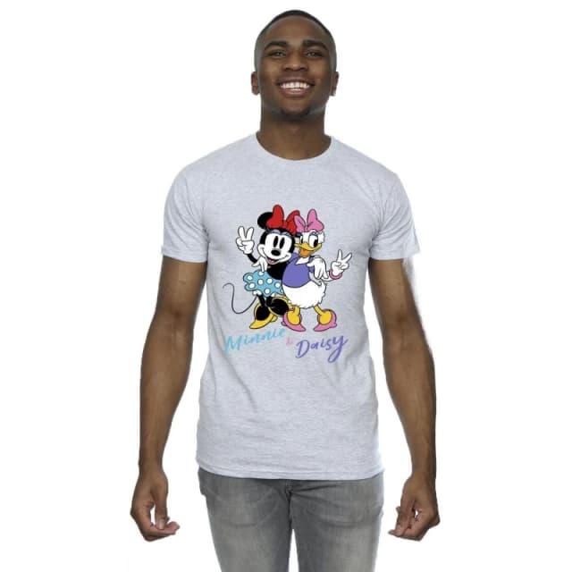 Disney Men Minnie Mouse And Daisy T-Shirt in Grey Size: Small Grey S Male 5063153625631
