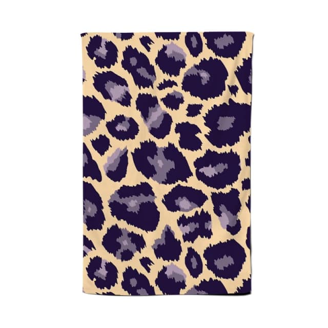 Warren Reed - Designer Leopard Print Tea Towel in Purple Purple Unisex